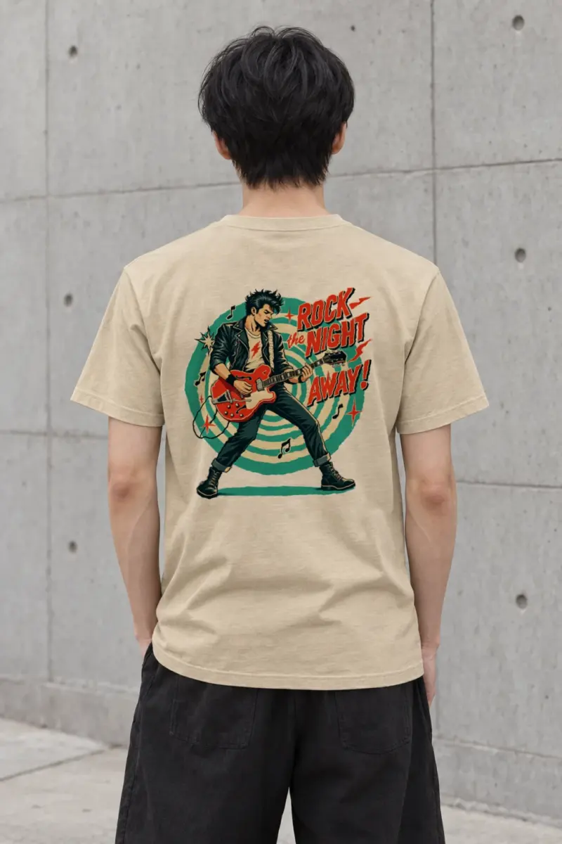 "Midnight Guitar Riot" Heavyweight Unisex Crewneck T-shirt | Gildan 5000