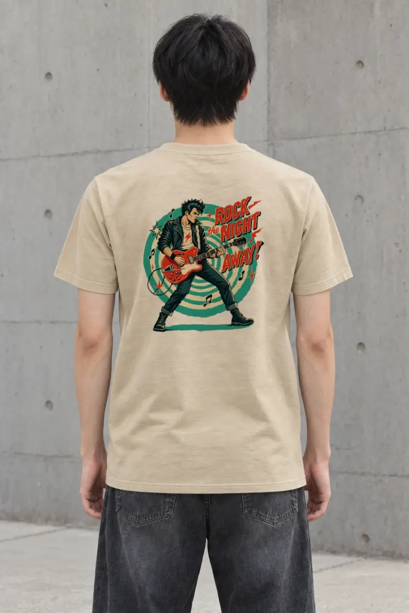 "Midnight Guitar Riot" Heavyweight Unisex Crewneck T-shirt