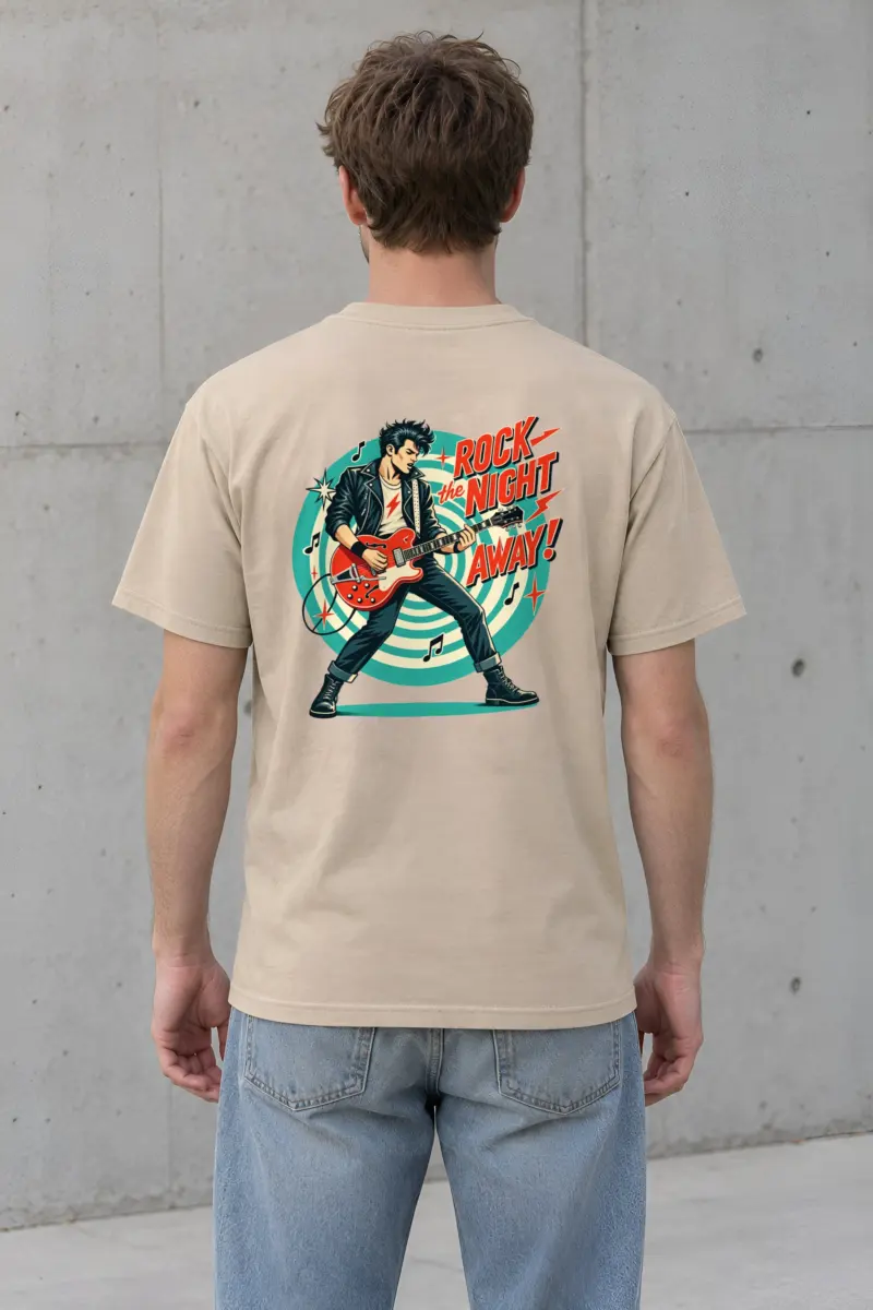 "Midnight Guitar Riot" Heavyweight Unisex Crewneck T-shirt
