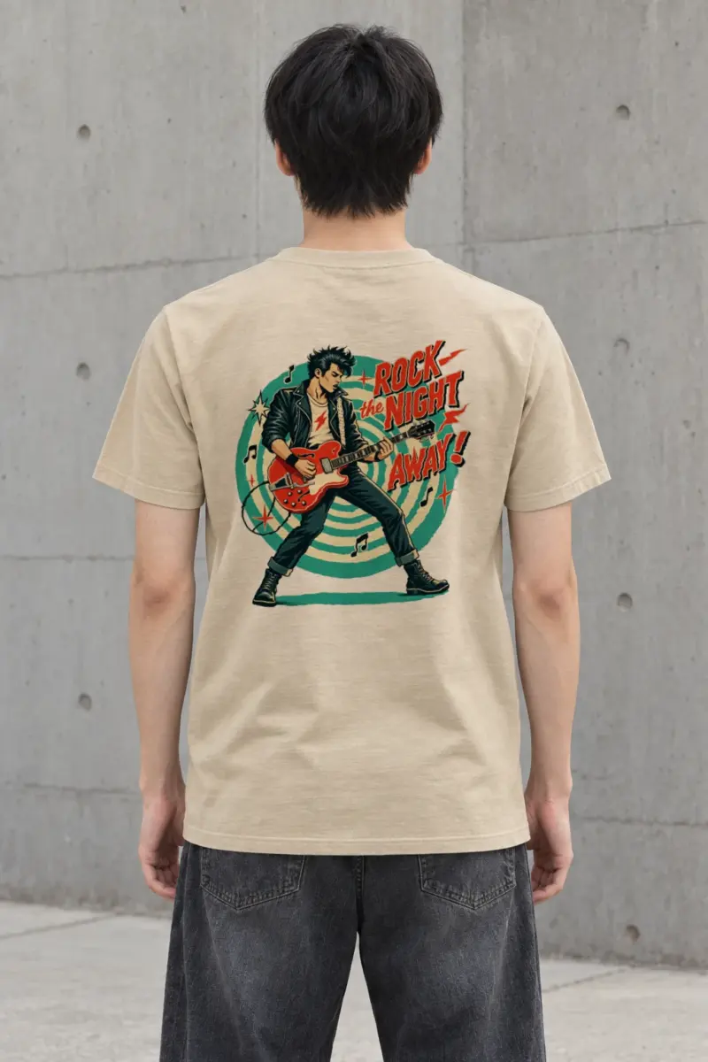 "Midnight Guitar Riot" Heavyweight Unisex Crewneck T-shirt