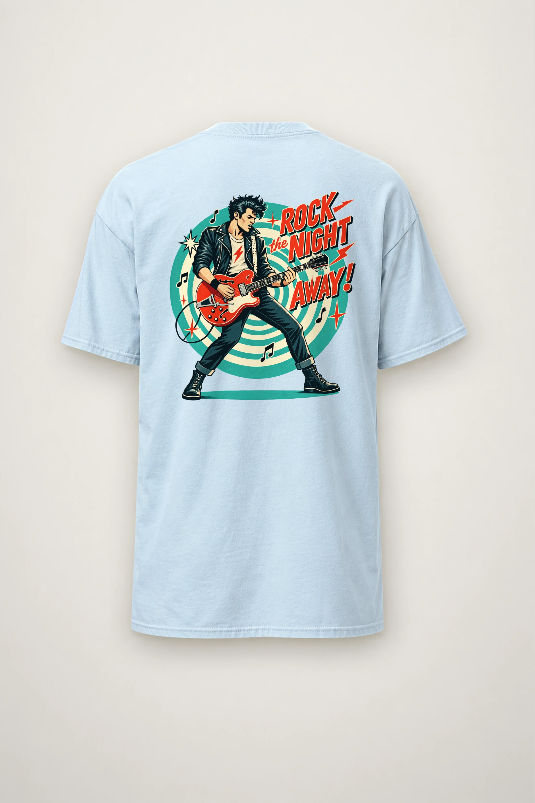 "Midnight Guitar Riot" Heavyweight Unisex Crewneck T-shirt