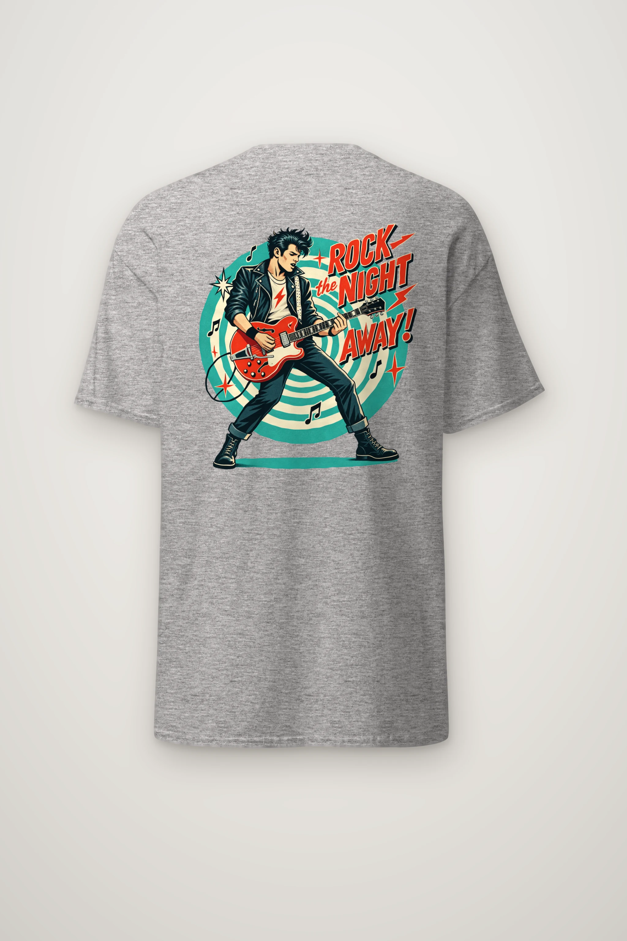 "Midnight Guitar Riot" Heavyweight Unisex Crewneck T-shirt