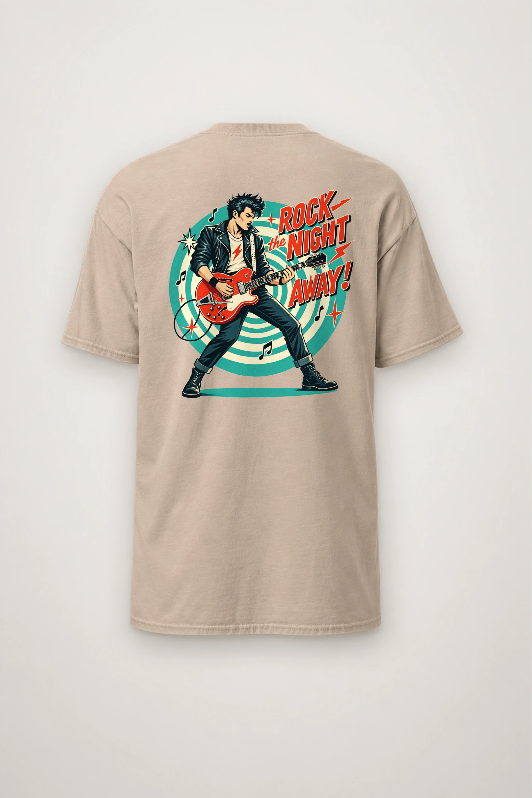 "Midnight Guitar Riot" Heavyweight Unisex Crewneck T-shirt
