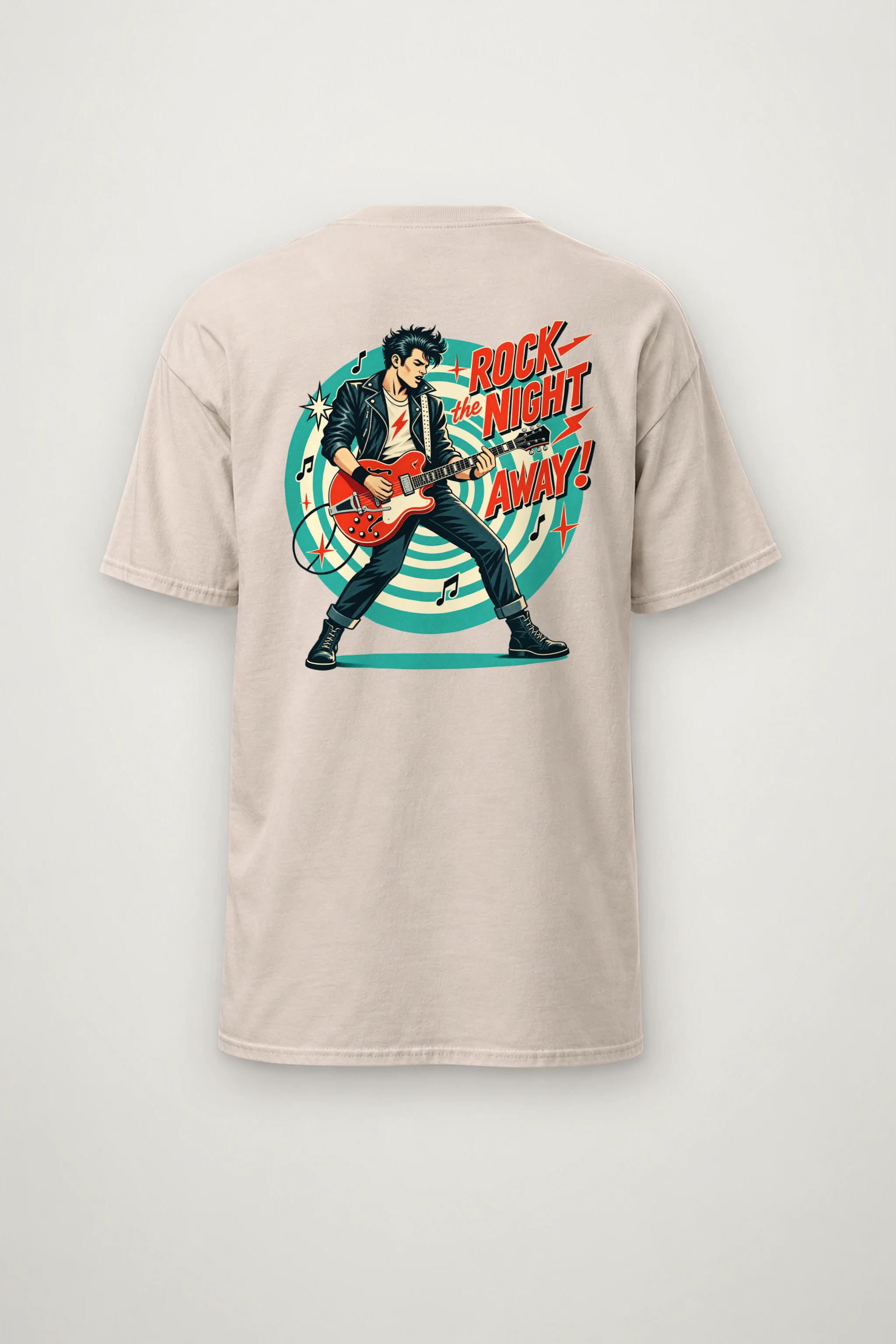 "Midnight Guitar Riot" Heavyweight Unisex Crewneck T-shirt