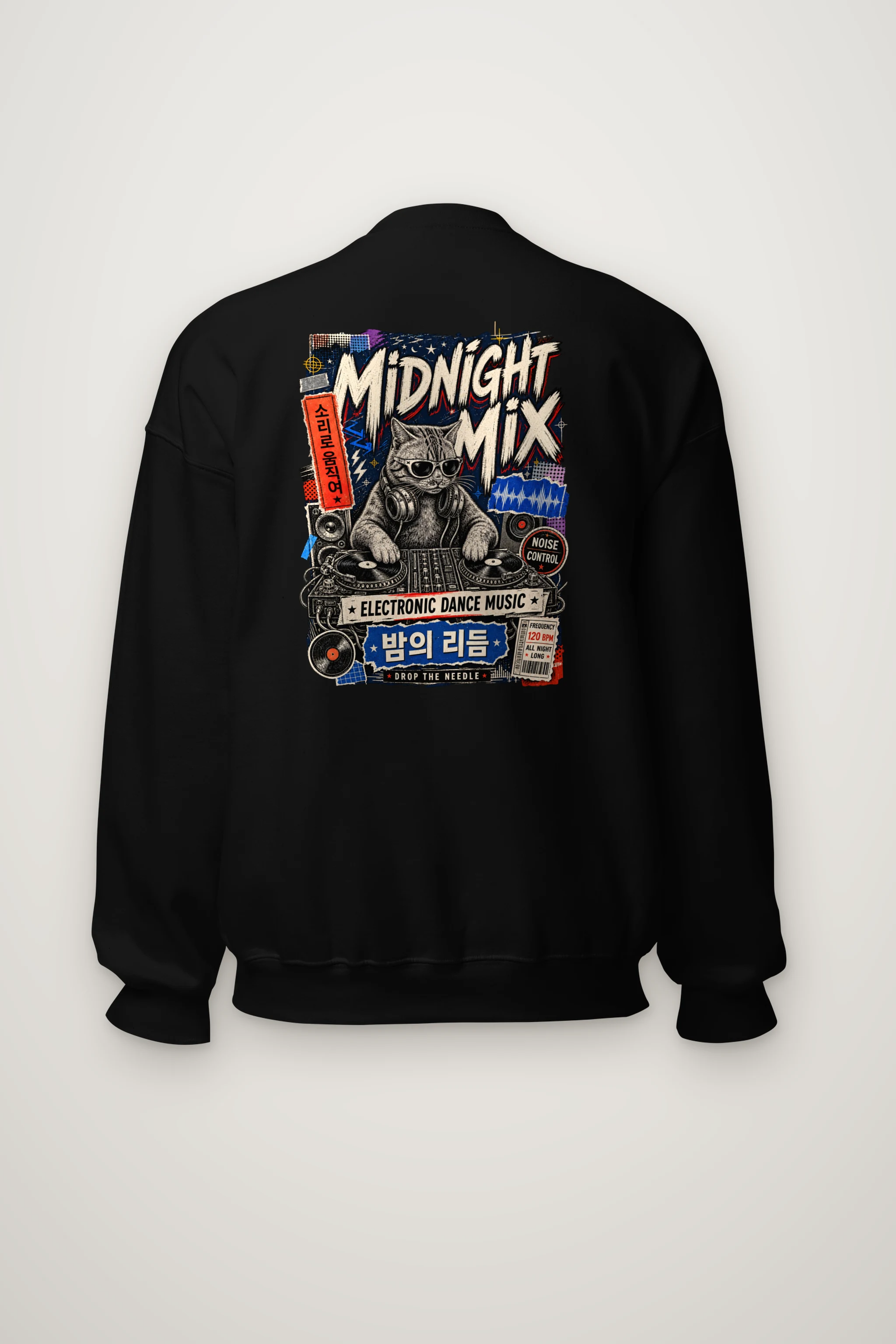 "Midnight Mix Cat" Heavy Blend Unisex Crewneck Sweatshirt