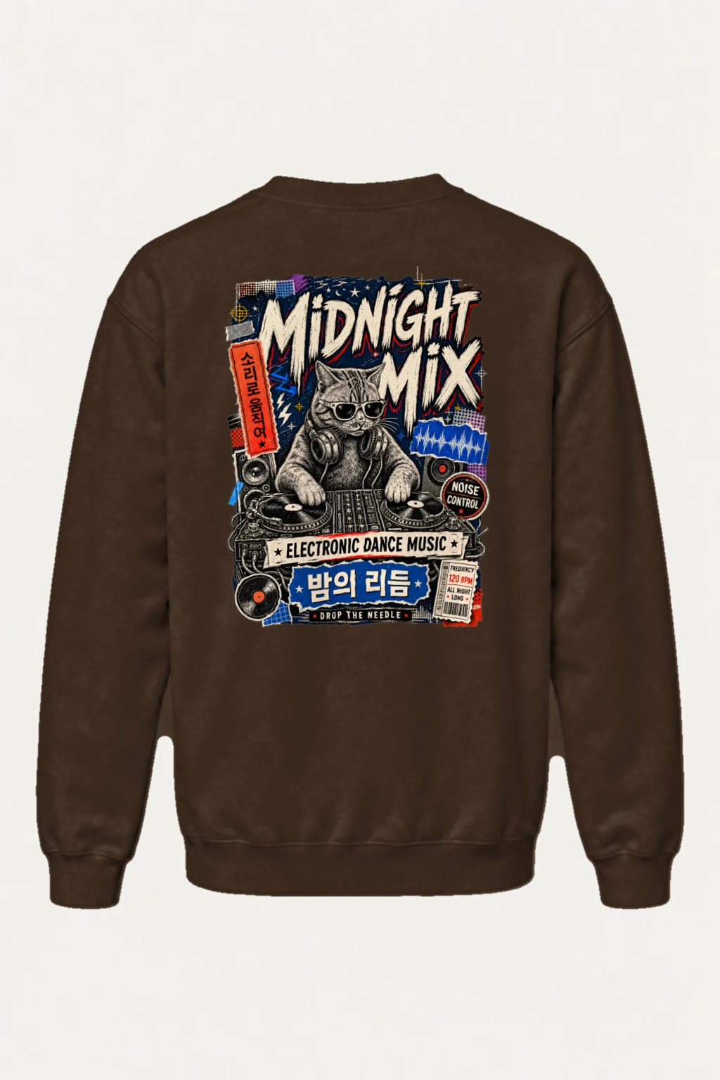 "Midnight Mix Cat" Heavy Blend Unisex Crewneck Sweatshirt | Gildan 18000