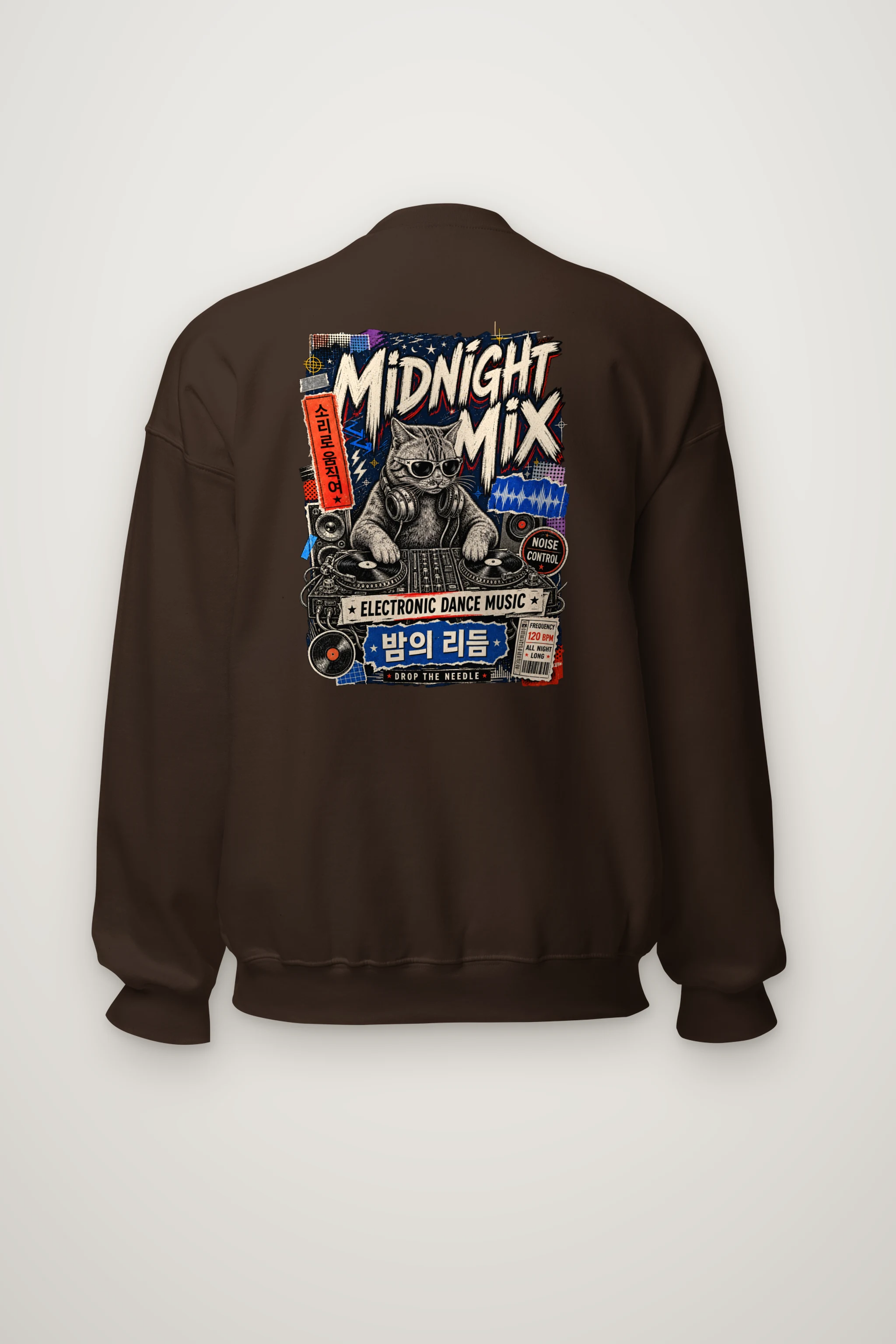 "Midnight Mix Cat" Heavy Blend Unisex Crewneck Sweatshirt
