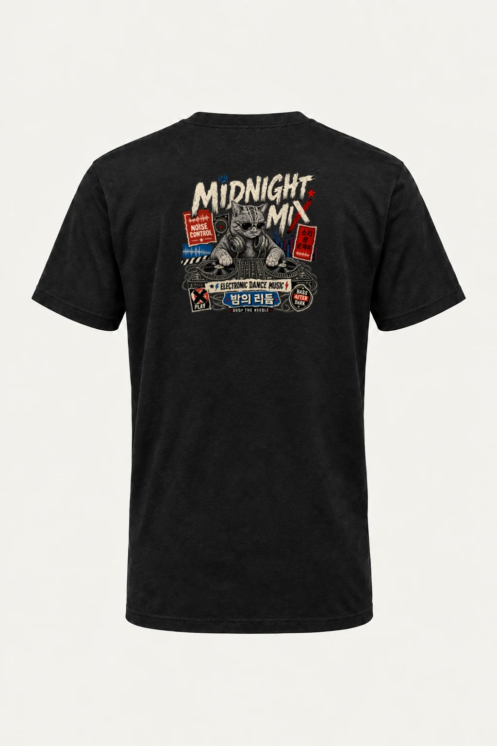 "Midnight Mix Cat" Heavyweight Unisex Crewneck T-shirt | Gildan 5000