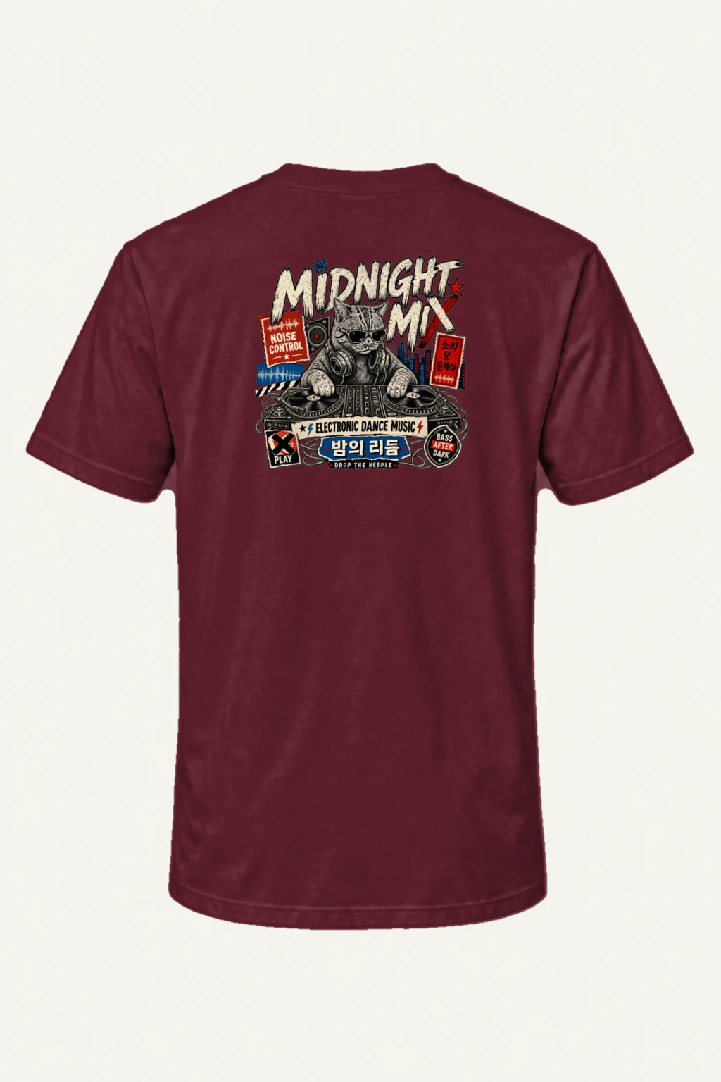 "Midnight Mix Cat" Heavyweight Unisex Crewneck T-shirt | Gildan 5000