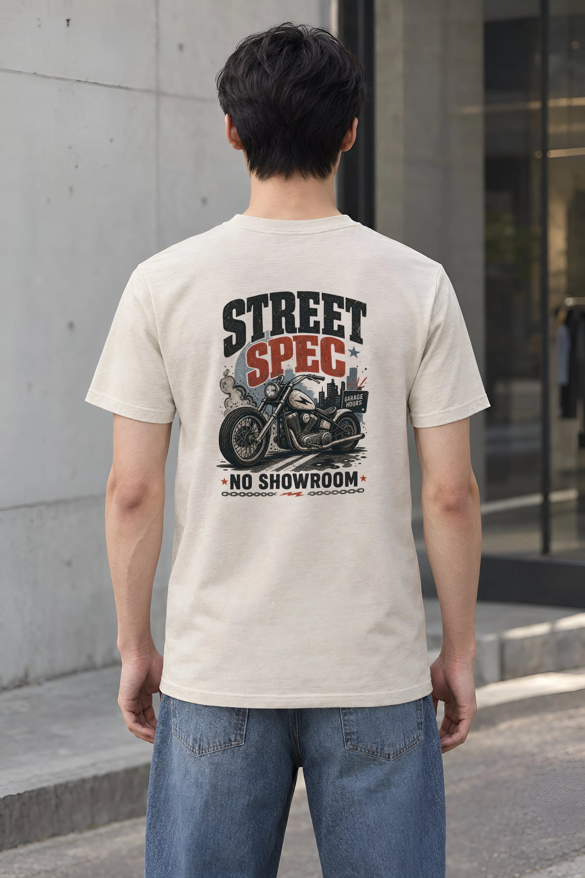 "Midnight Moto District" Heavyweight Unisex Crewneck T-shirt