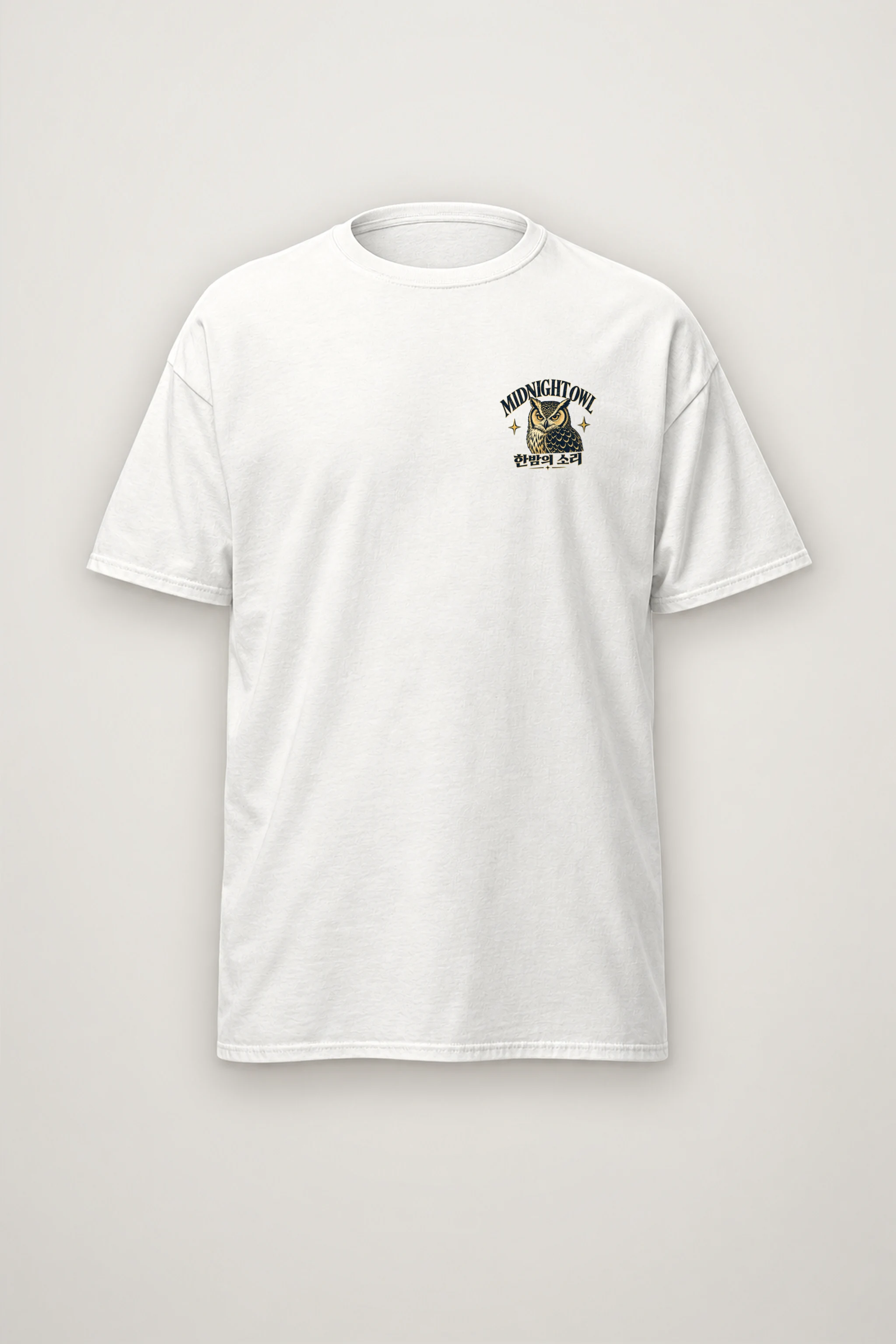 "Midnight Owl" Heavyweight Unisex Crewneck T-shirt