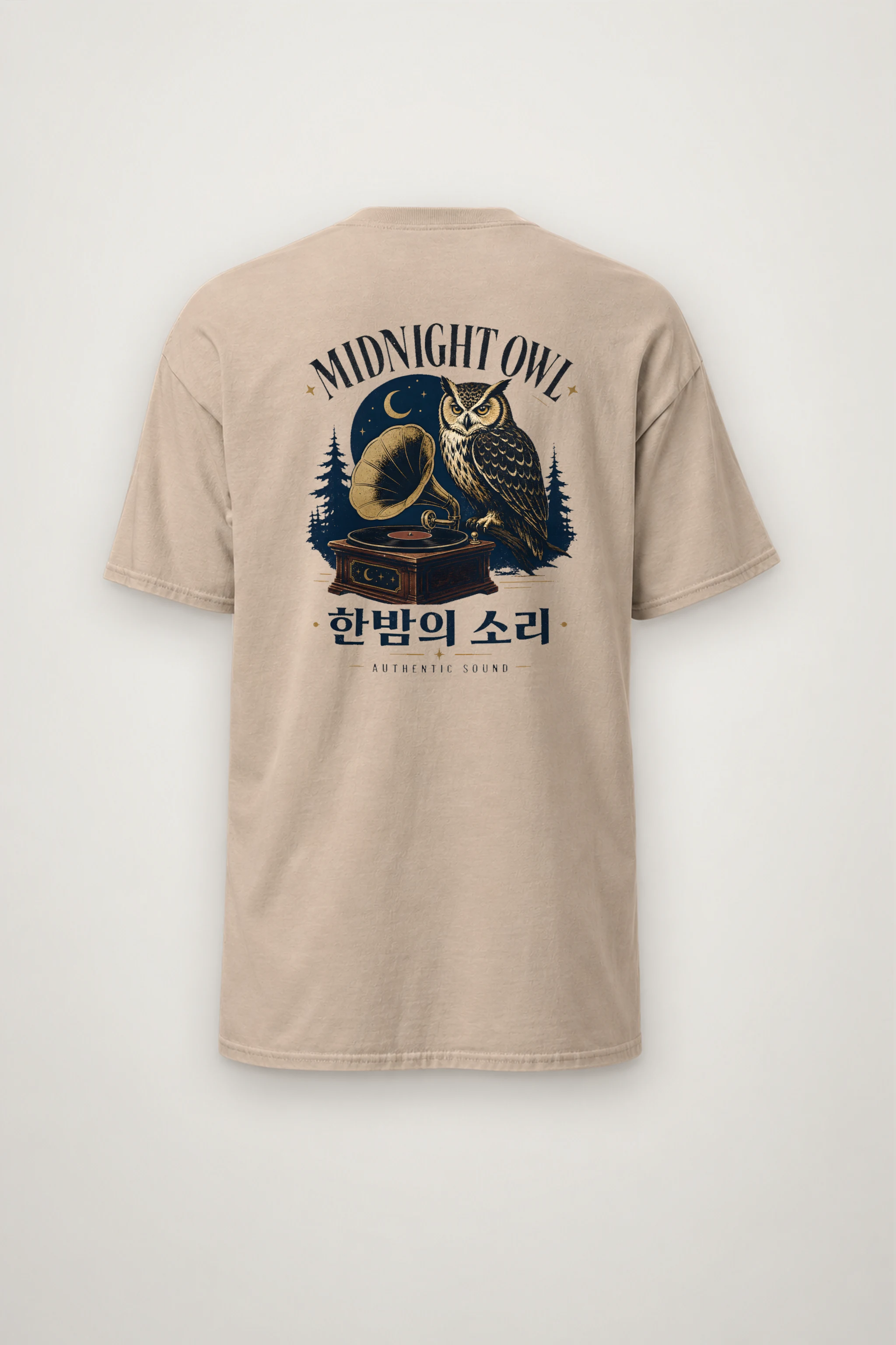 "Midnight Owl" Heavyweight Unisex Crewneck T-shirt