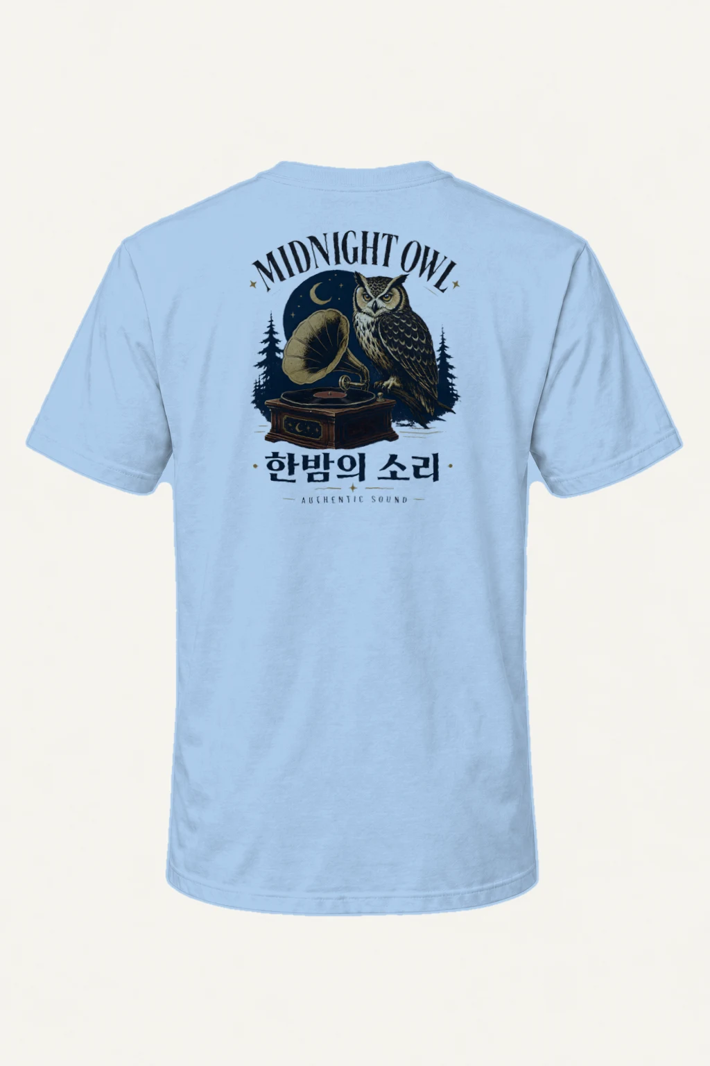 "Midnight Owl" Heavyweight Unisex Crewneck T-shirt | Gildan 5000