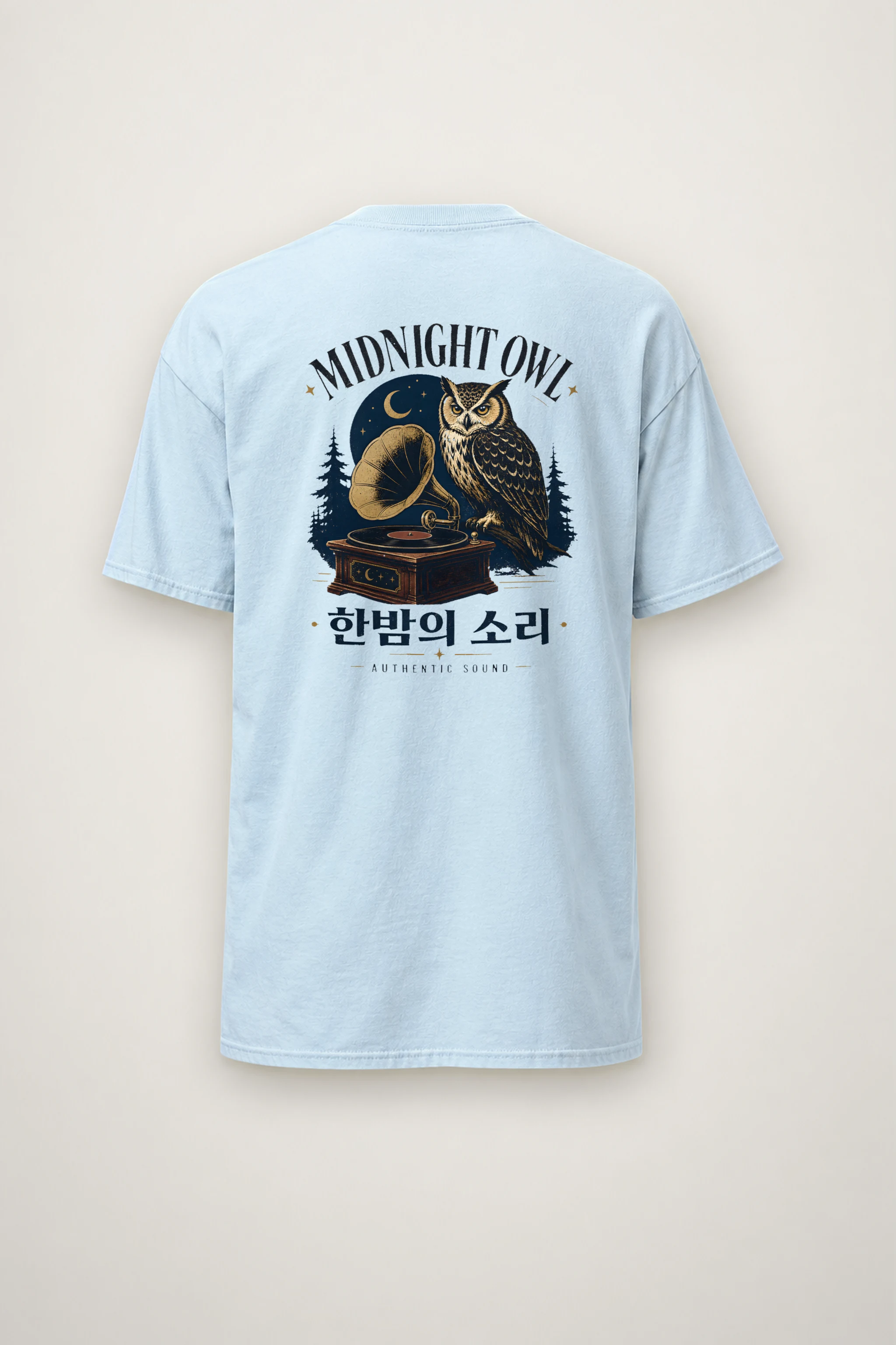 "Midnight Owl" Heavyweight Unisex Crewneck T-shirt
