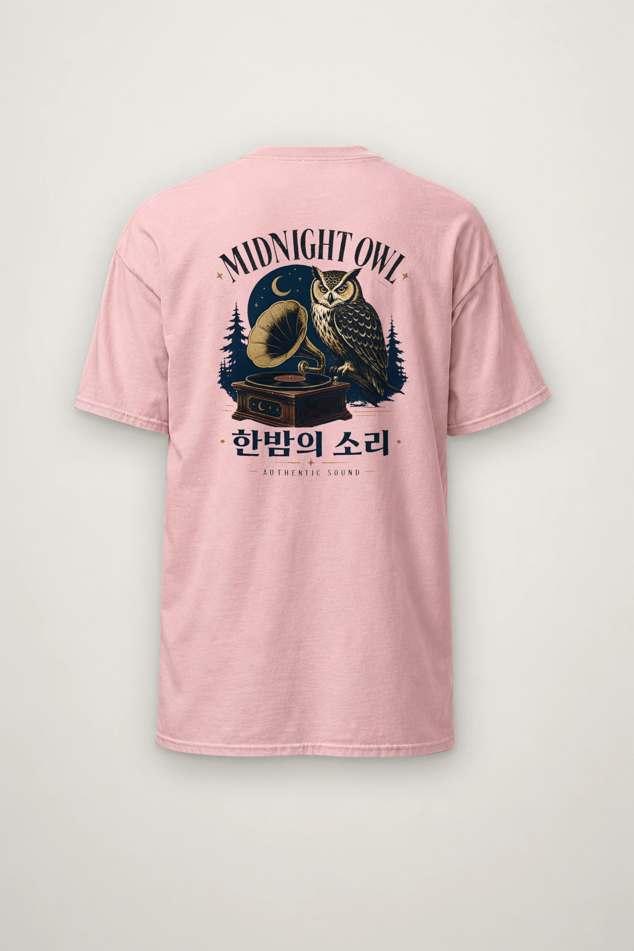 "Midnight Owl" Heavyweight Unisex Crewneck T-shirt