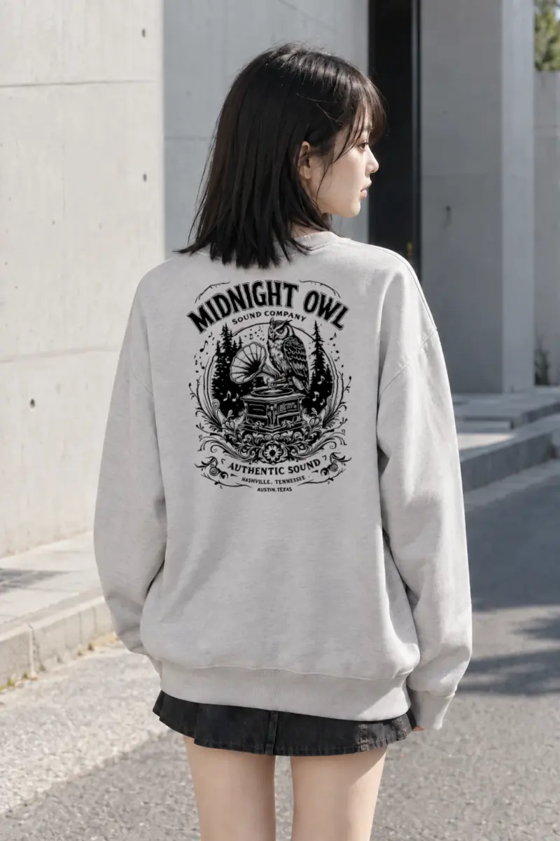 "Midnight Owl Sound" Heavy Blend Unisex Crewneck Sweatshirt | Gildan 18000