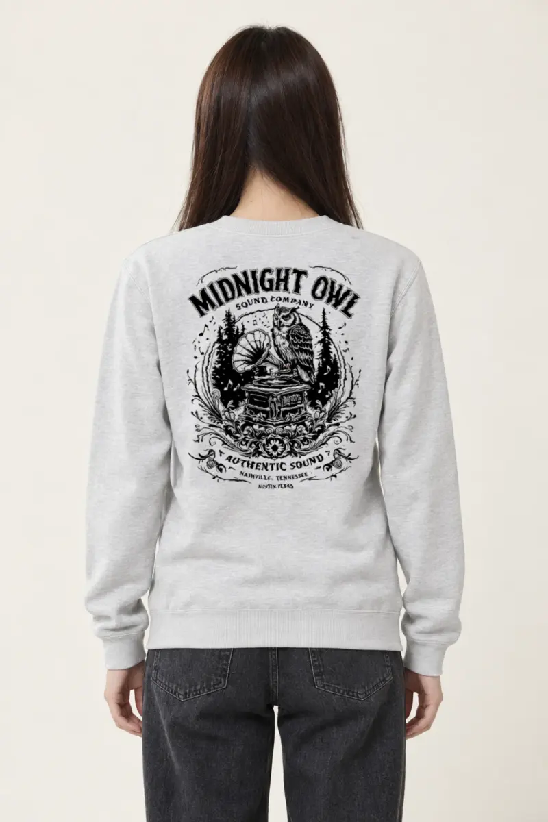 "Midnight Owl Sound" Heavy Blend Unisex Crewneck Sweatshirt