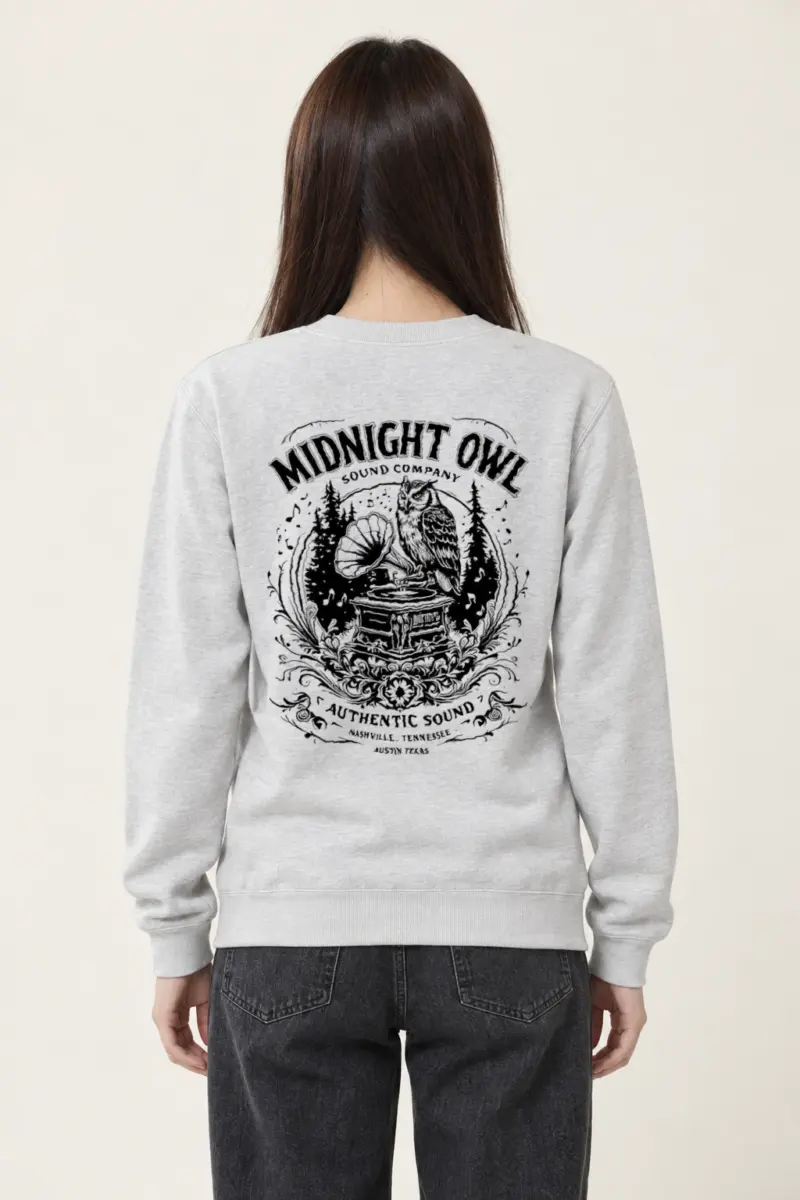 "Midnight Owl Sound" Heavy Blend Unisex Crewneck Sweatshirt