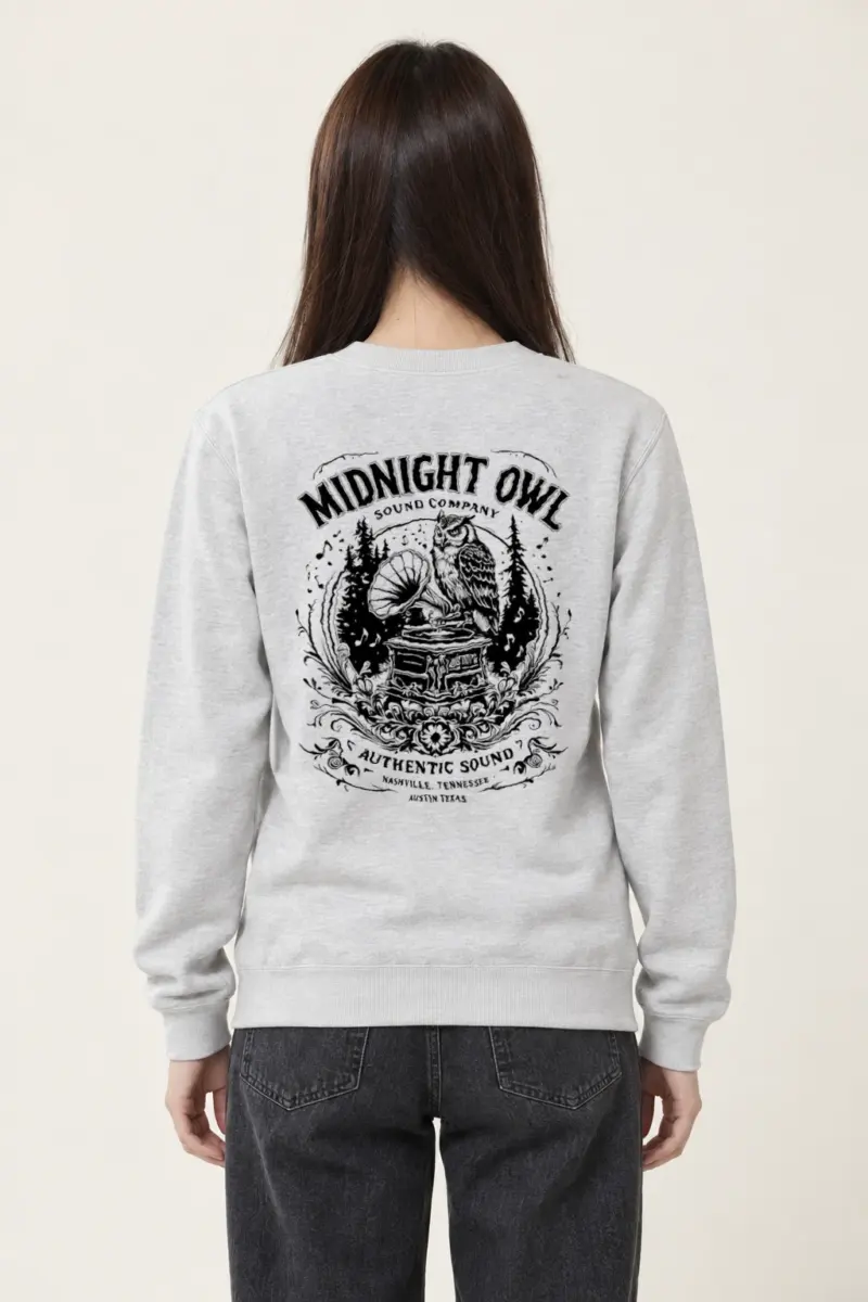 "Midnight Owl Sound" Heavy Blend Unisex Crewneck Sweatshirt