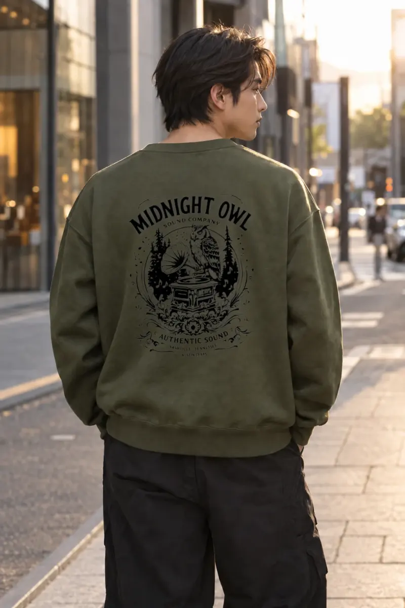 "Midnight Owl Sound" Heavy Blend Unisex Crewneck Sweatshirt | Gildan 18000