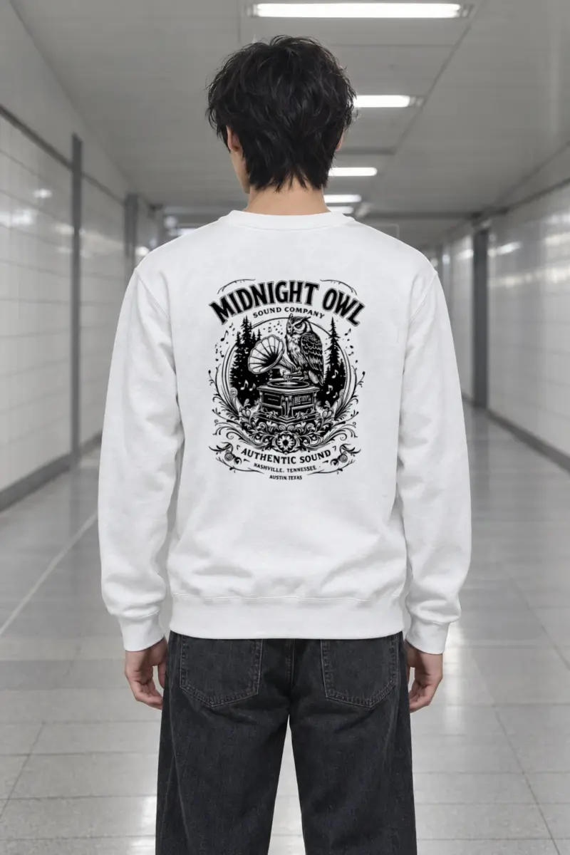 "Midnight Owl Sound" Heavy Blend Unisex Crewneck Sweatshirt