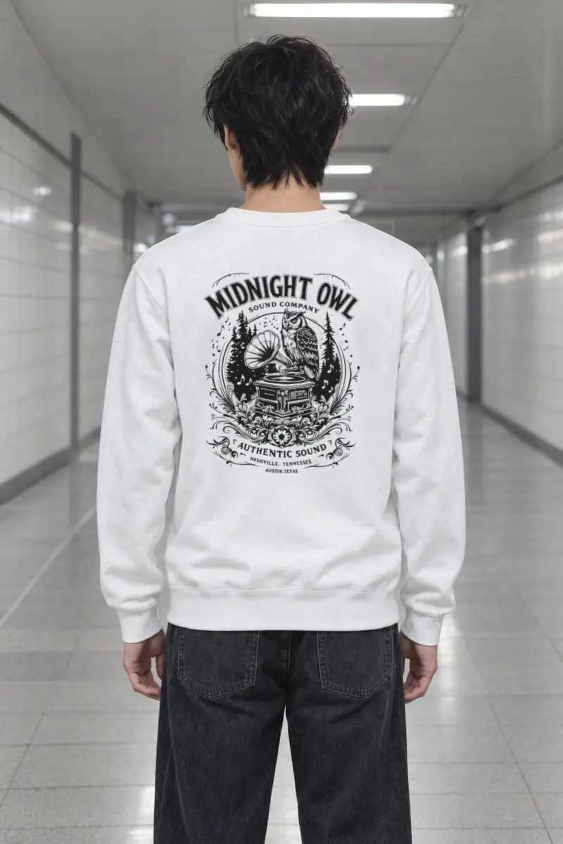 "Midnight Owl Sound" Heavy Blend Unisex Crewneck Sweatshirt