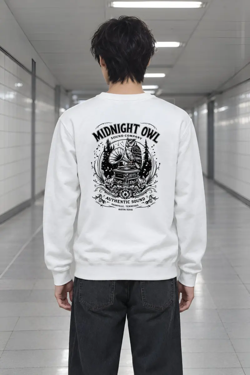 "Midnight Owl Sound" Heavy Blend Unisex Crewneck Sweatshirt