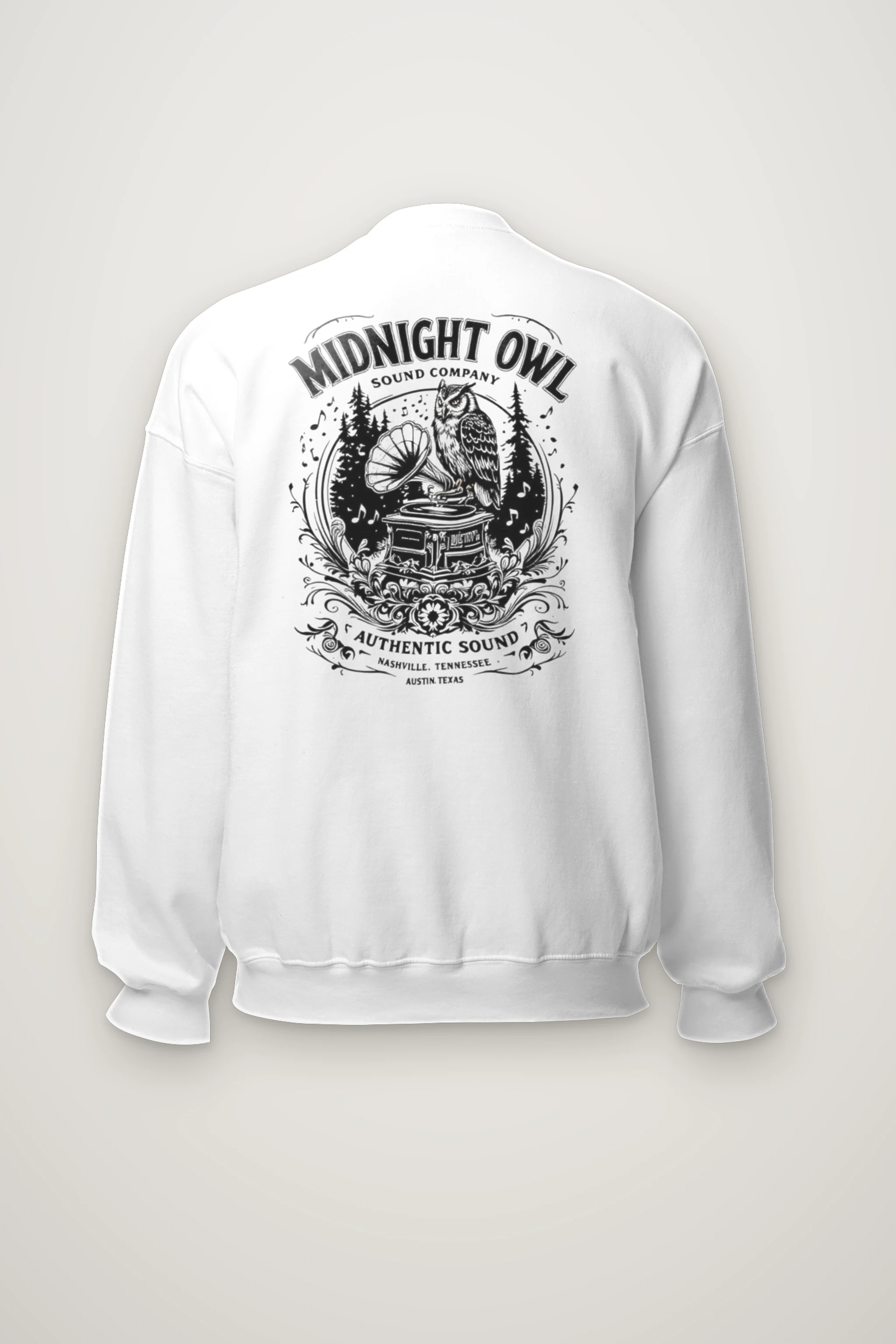 "Midnight Owl Sound" Heavy Blend Unisex Crewneck Sweatshirt