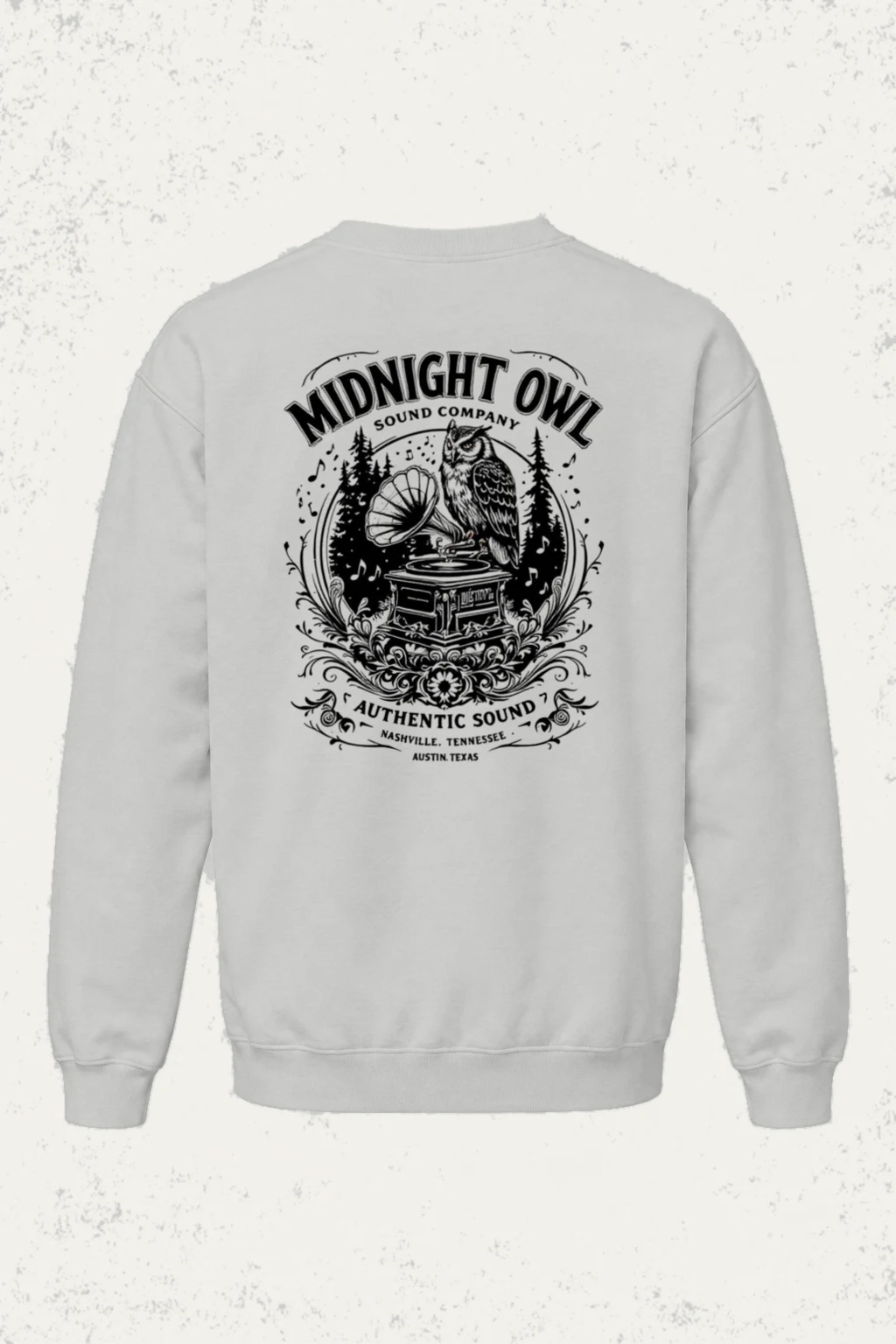 "Midnight Owl Sound" Heavy Blend Unisex Crewneck Sweatshirt | Gildan 18000