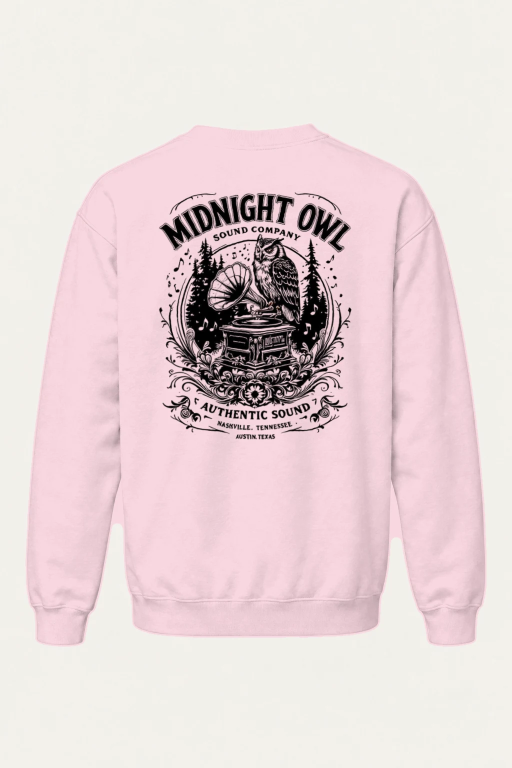 "Midnight Owl Sound" Heavy Blend Unisex Crewneck Sweatshirt | Gildan 18000