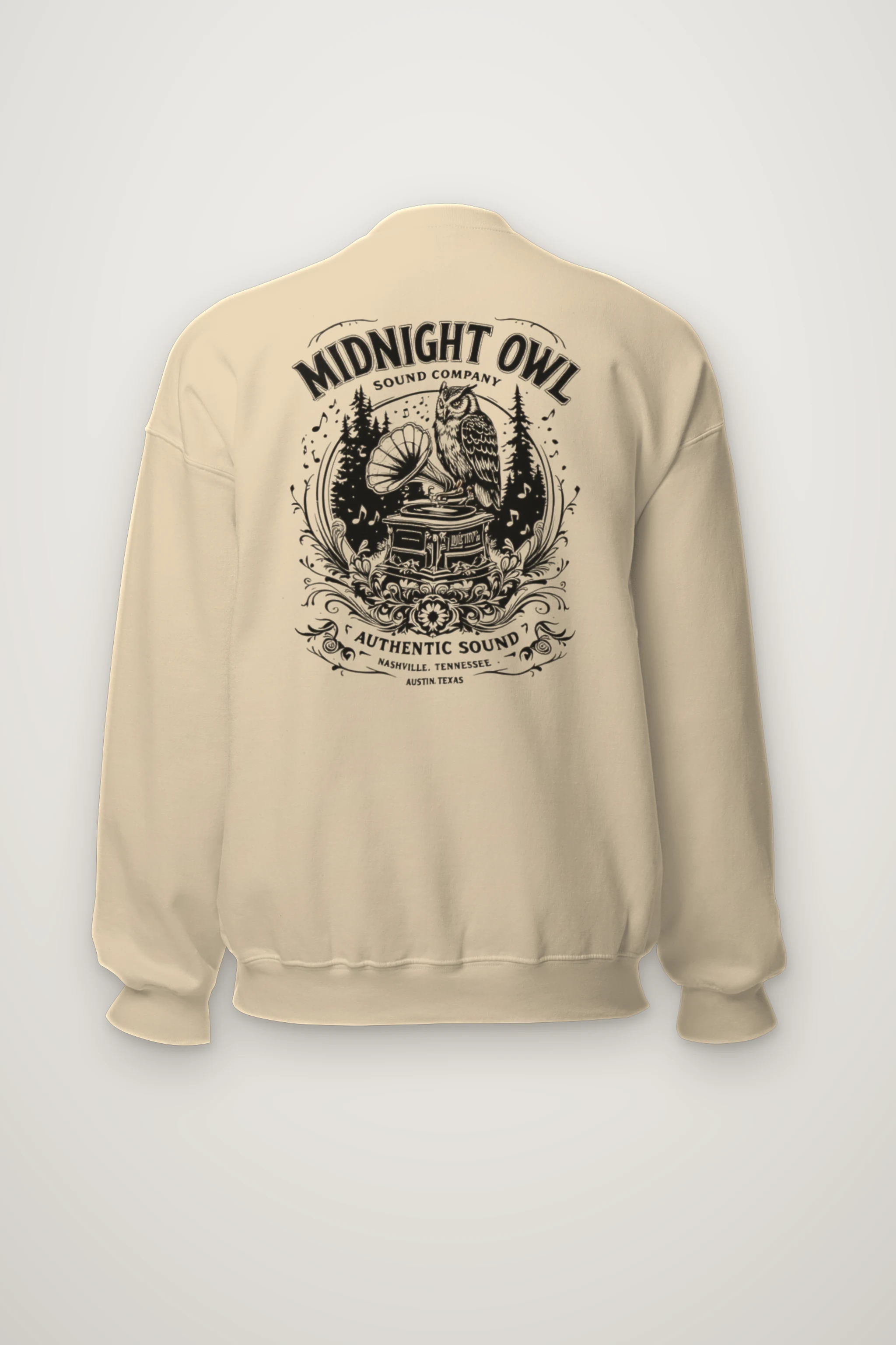 "Midnight Owl Sound" Heavy Blend Unisex Crewneck Sweatshirt