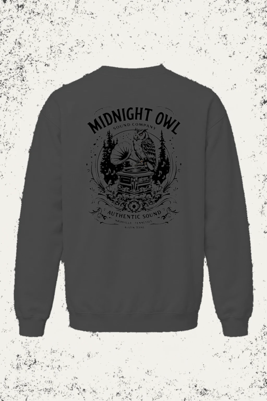 "Midnight Owl Sound" Heavy Blend Unisex Crewneck Sweatshirt | Gildan 18000