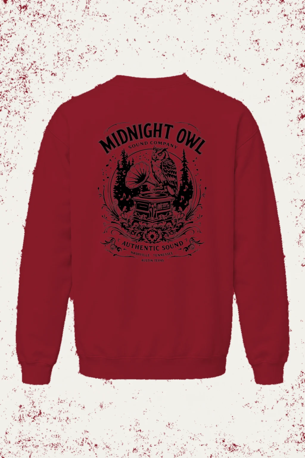 "Midnight Owl Sound" Heavy Blend Unisex Crewneck Sweatshirt | Gildan 18000