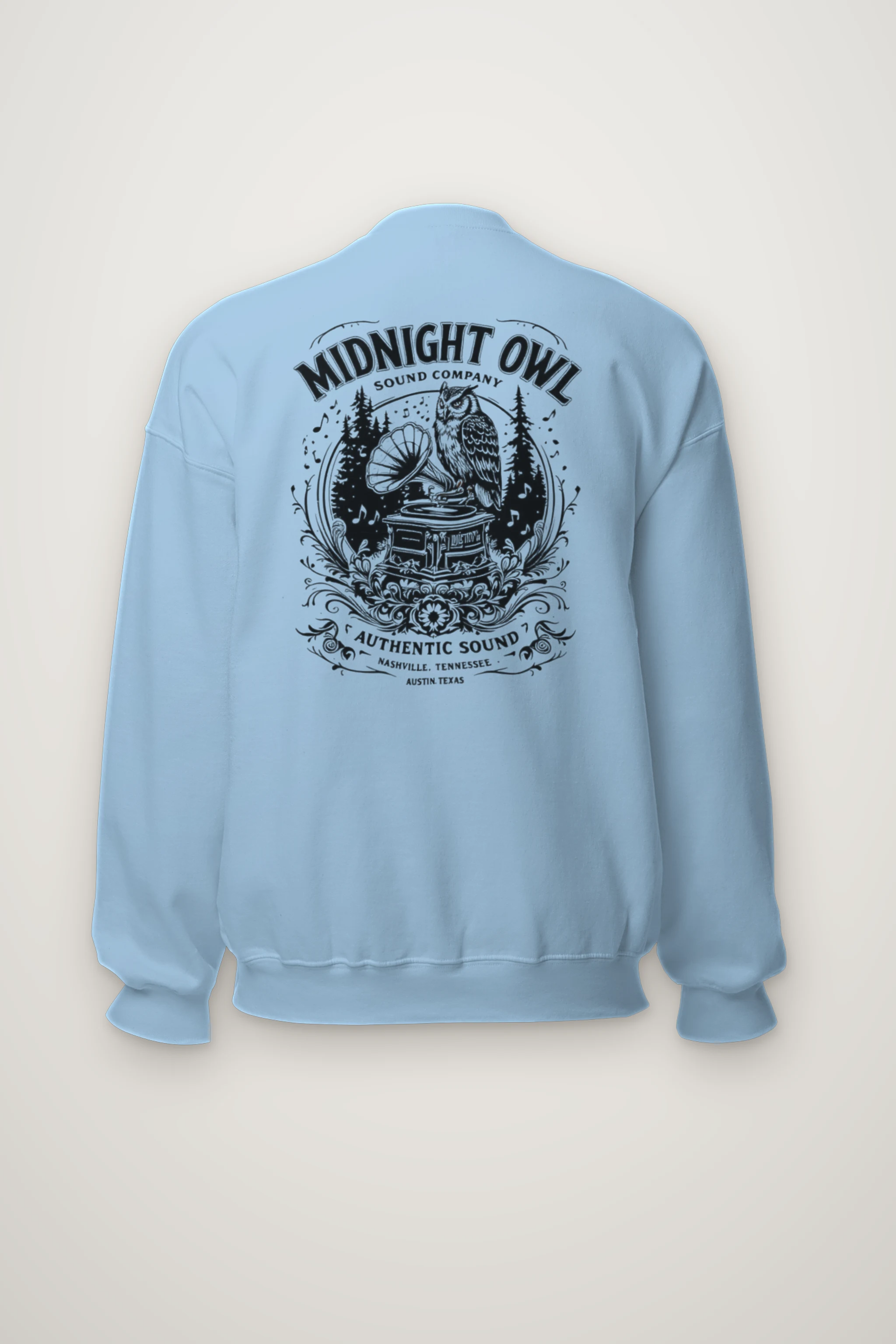 "Midnight Owl Sound" Heavy Blend Unisex Crewneck Sweatshirt