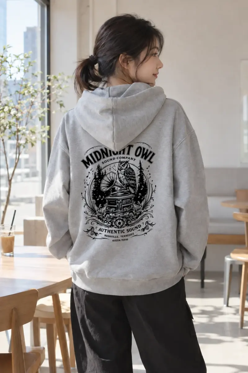 "Midnight Owl Sound" Heavy Blend Unisex Pullover Hoodie | Gildan 18500