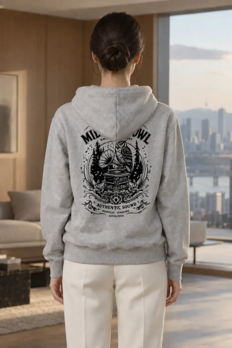 "Midnight Owl Sound" Heavy Blend Unisex Pullover Hoodie | Gildan 18500