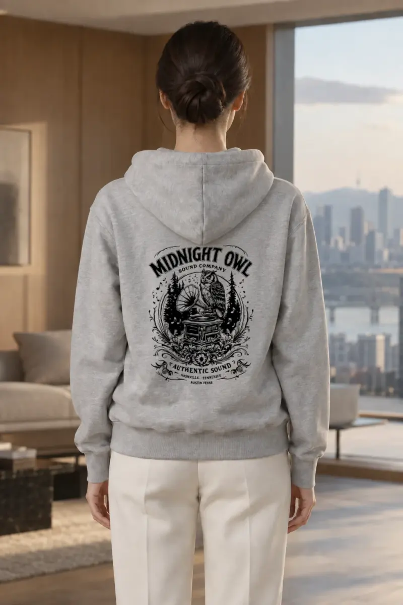 "Midnight Owl Sound" Heavy Blend Unisex Pullover Hoodie | Gildan 18500