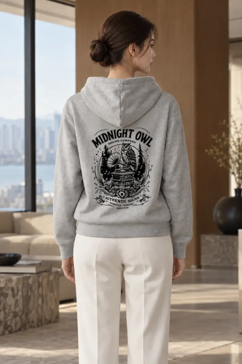 "Midnight Owl Sound" Heavy Blend Unisex Pullover Hoodie | Gildan 18500