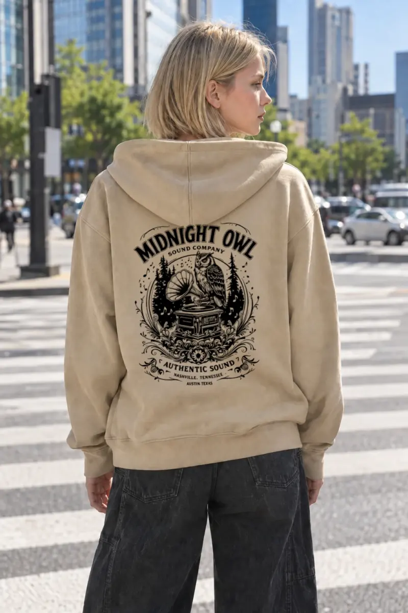 “Midnight Owl Sound” Heavy Blend Unisex Pullover Hoodie | Gildan 18500