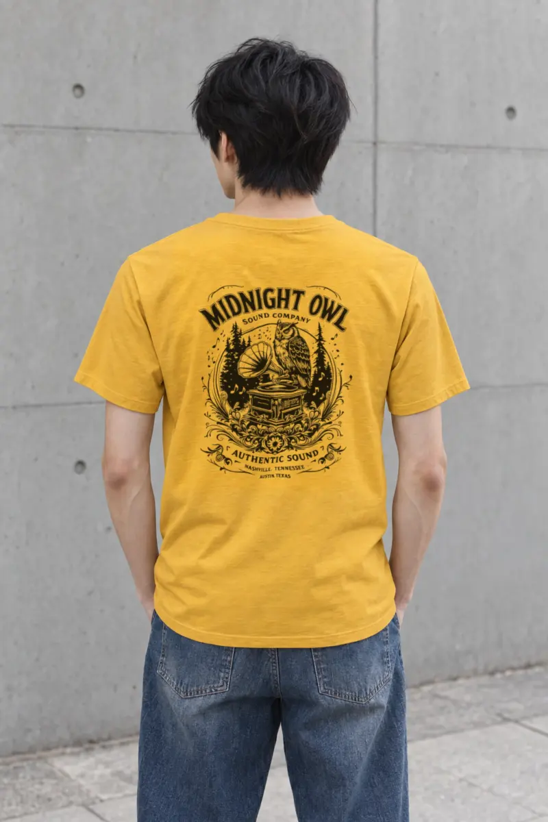 "Midnight Owl Sound" Heavyweight Unisex Crewneck T-shirt