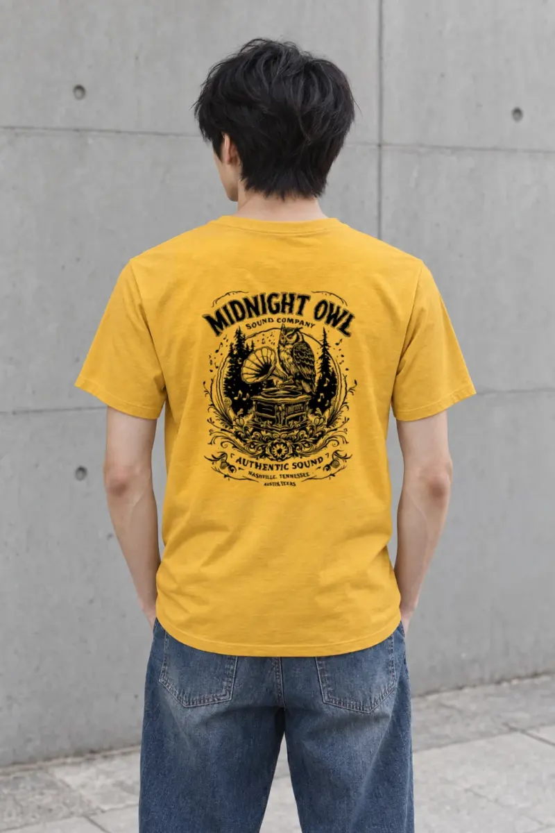 "Midnight Owl Sound" Heavyweight Unisex Crewneck T-shirt
