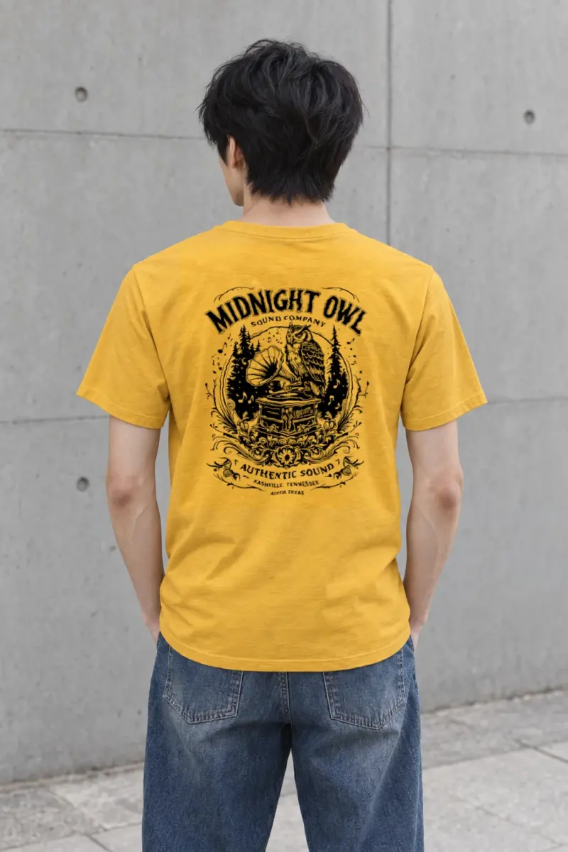"Midnight Owl Sound" Heavyweight Unisex Crewneck T-shirt