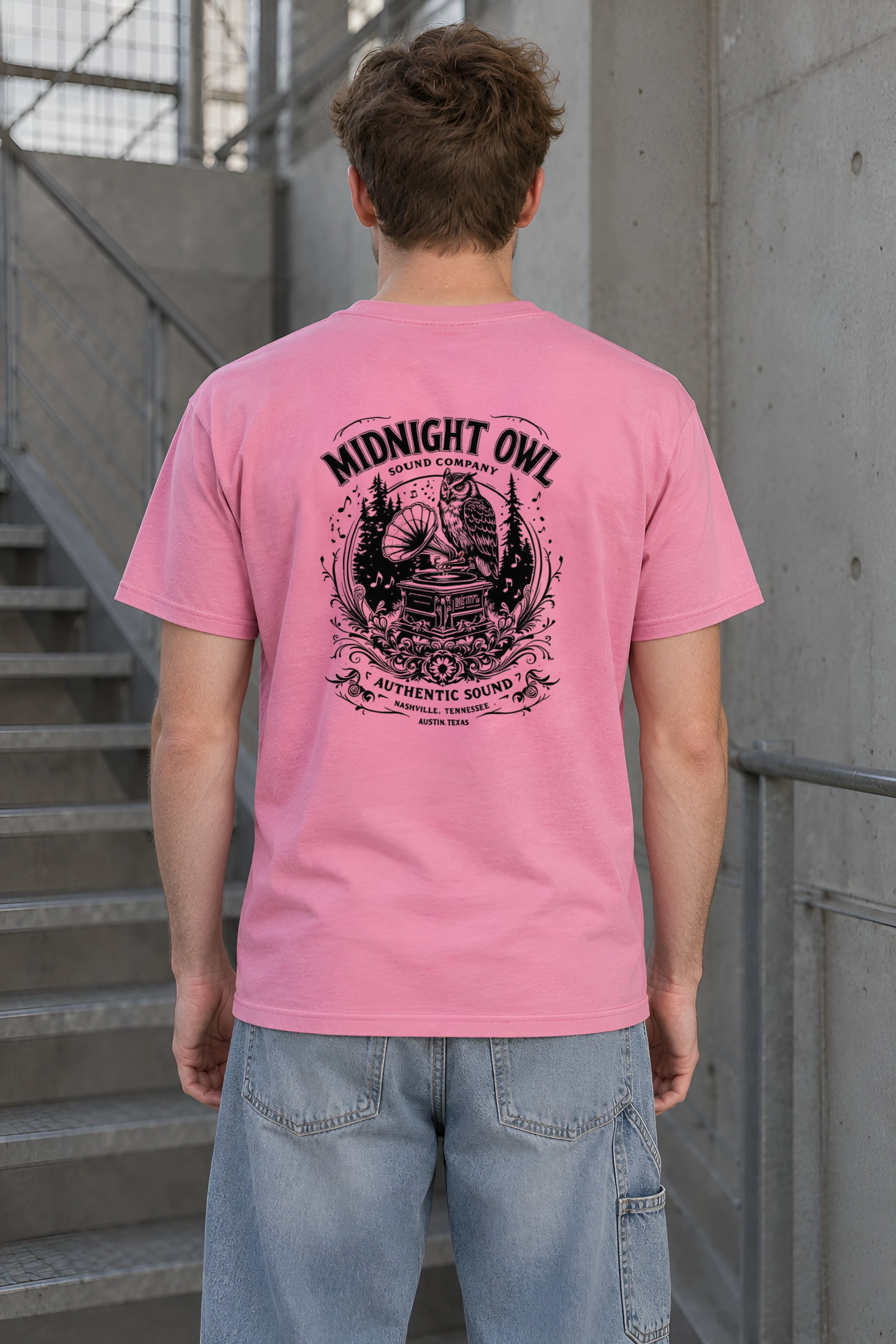 "Midnight Owl Sound" Heavyweight Unisex Crewneck T-shirt
