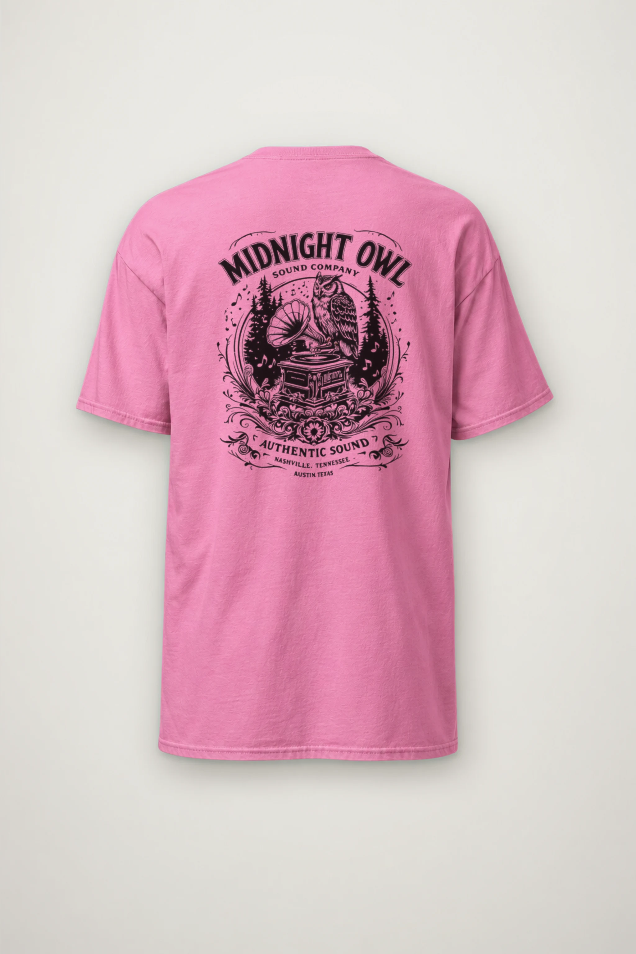 "Midnight Owl Sound" Heavyweight Unisex Crewneck T-shirt