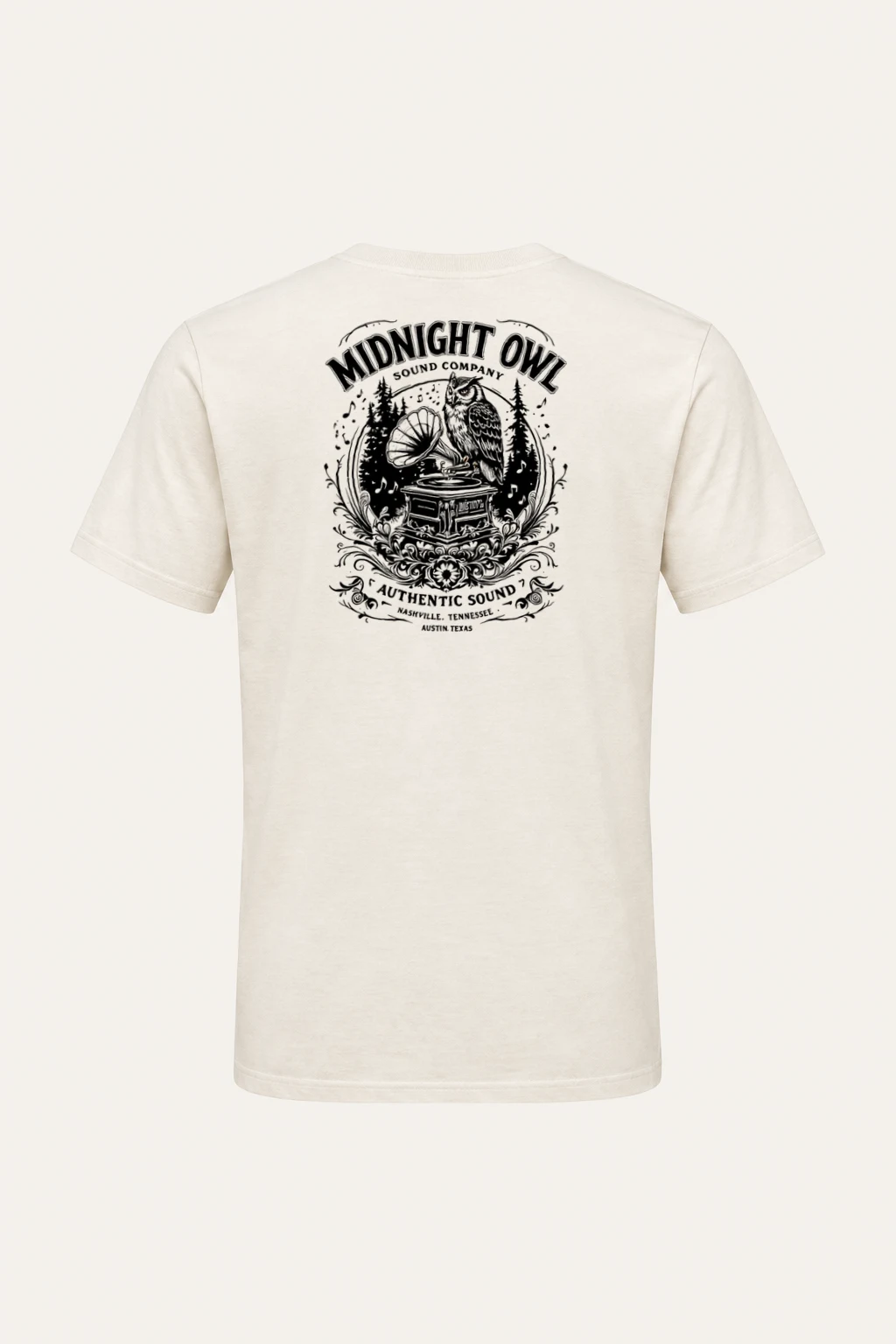 "Midnight Owl Sound" Heavyweight Unisex Crewneck T-shirt | Gildan 5000