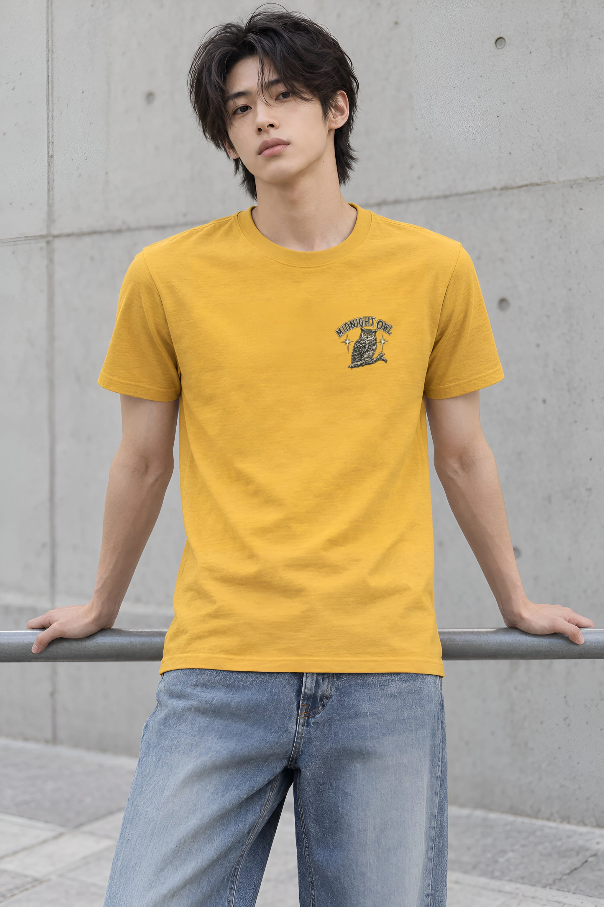 "Midnight Owl Sound" Heavyweight Unisex Crewneck T-shirt