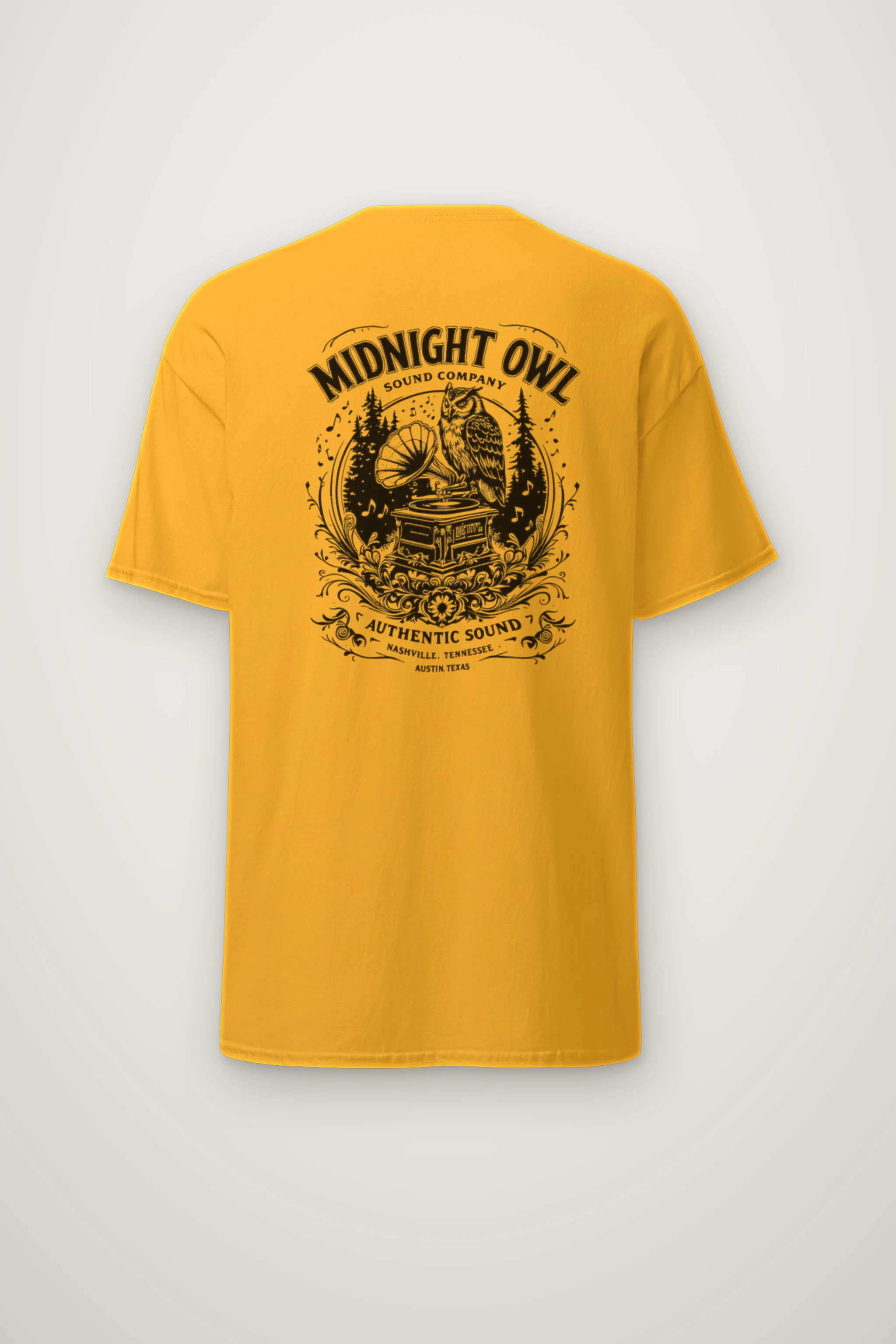 "Midnight Owl Sound" Heavyweight Unisex Crewneck T-shirt