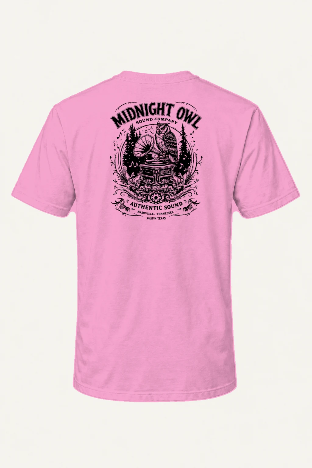 "Midnight Owl Sound" Heavyweight Unisex Crewneck T-shirt | Gildan 5000
