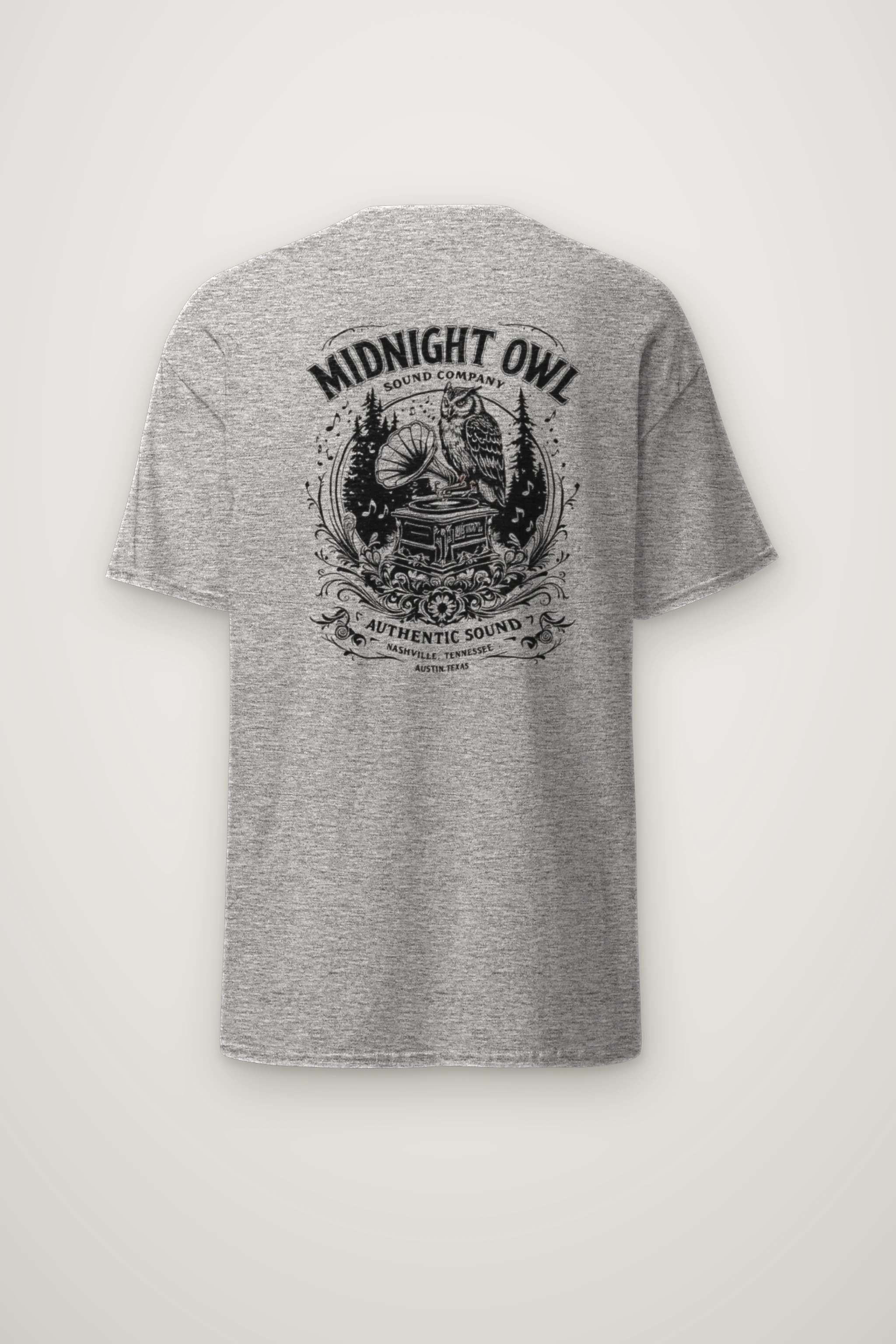 "Midnight Owl Sound" Heavyweight Unisex Crewneck T-shirt