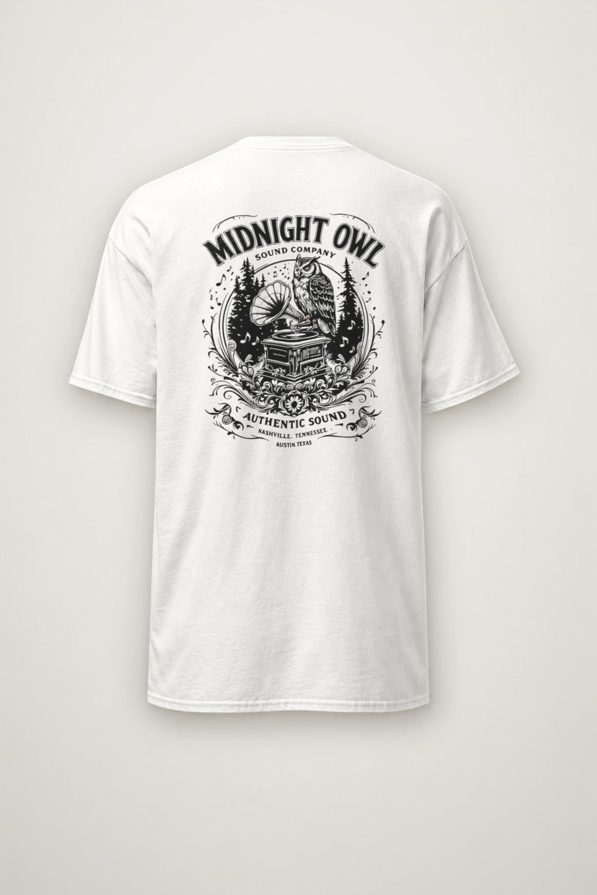 "Midnight Owl Sound" Heavyweight Unisex Crewneck T-shirt